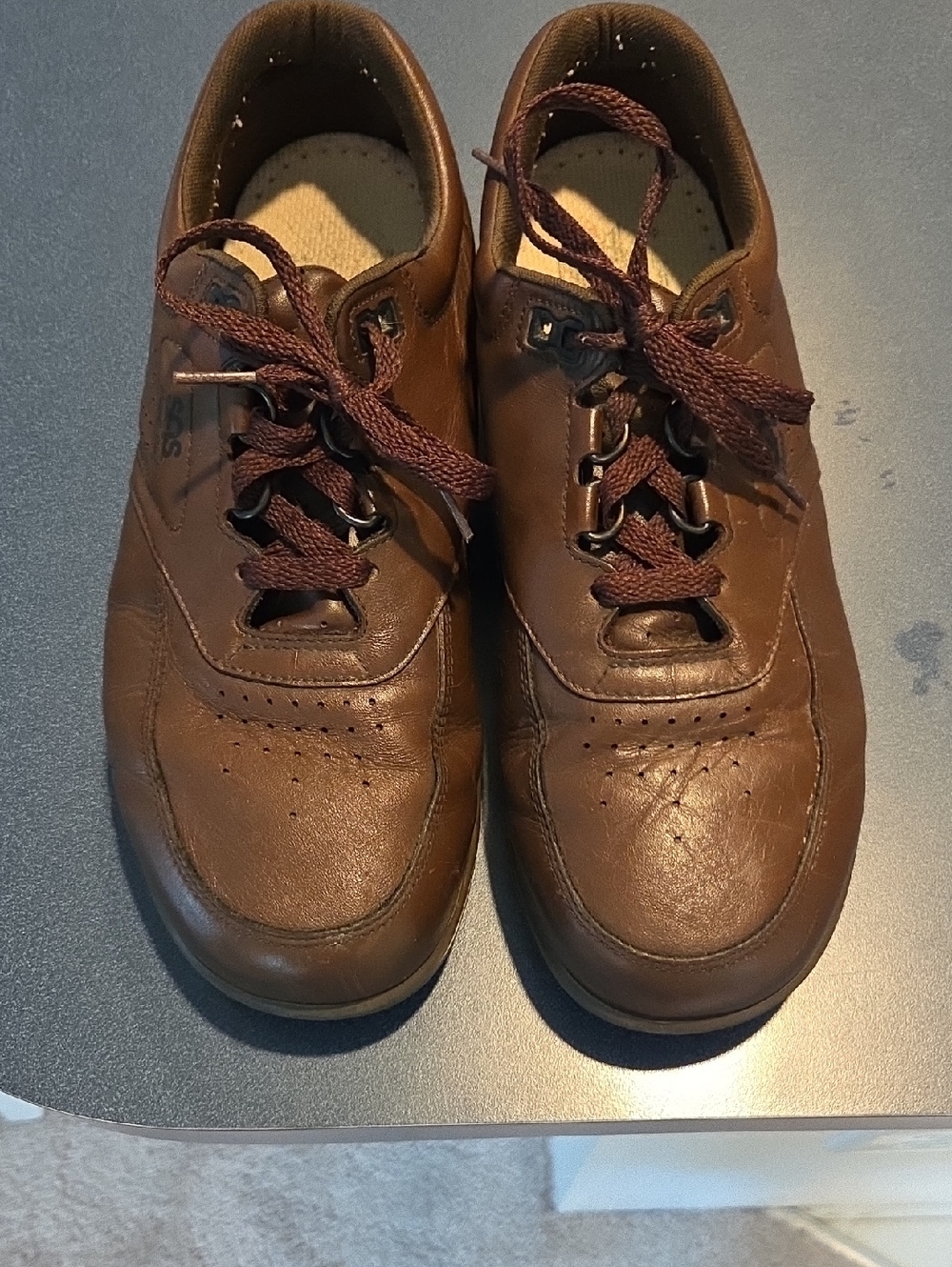 Men's SAS time out Brown Leather Casual Lace-Up Shoes size 9
